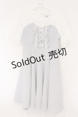 画像: mille fille closet by LODISPOTTO / レース切替ワンピース M ブルーグレー O-26-03-24-068-LO-OP-OW-OS