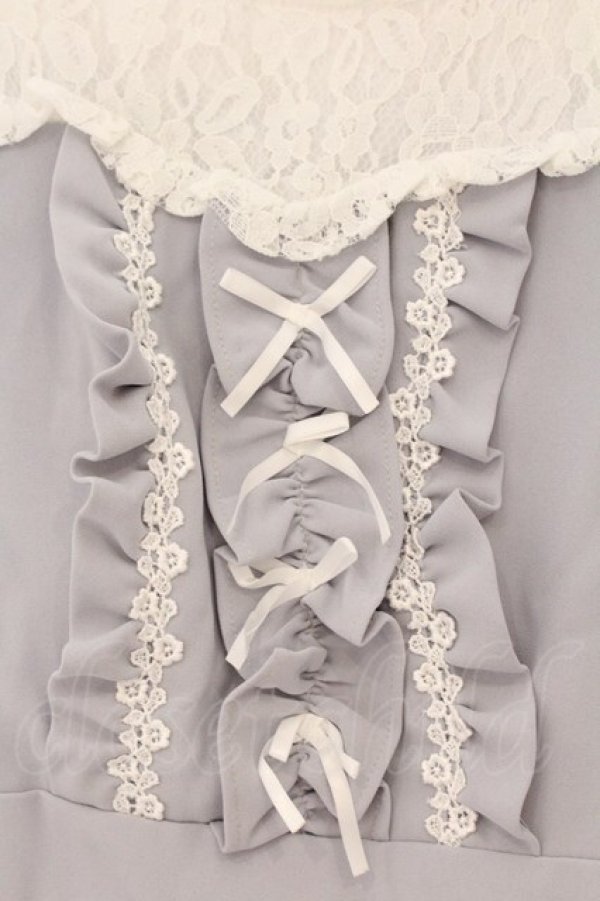 画像2: mille fille closet by LODISPOTTO / レース切替ワンピース M ブルーグレー O-26-03-24-068-LO-OP-OW-OS (2)