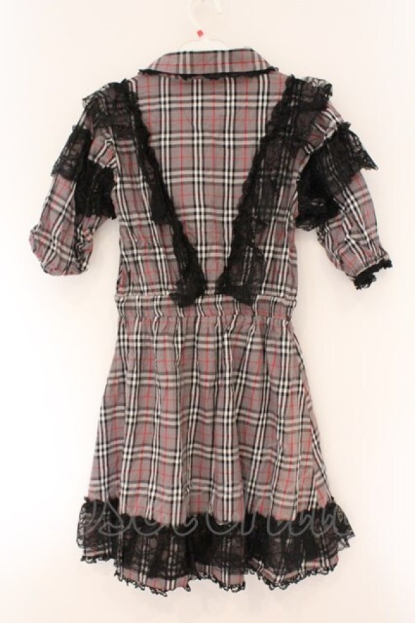 画像3: Swankiss / ラッセルレース配色チェックワンピース F グレー O-26-03-24-069-CA-OP-OW-OS (3)