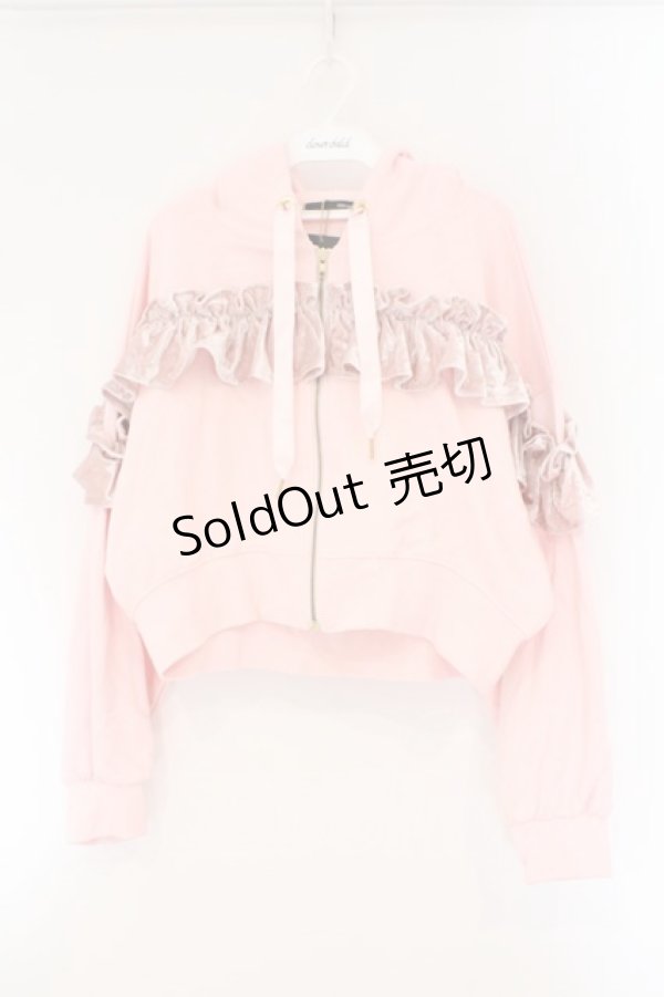 画像1: one spo / ベロアフリルパーカー M ピンク O-26-03-24-073-LO-TO-OW-OS (1)