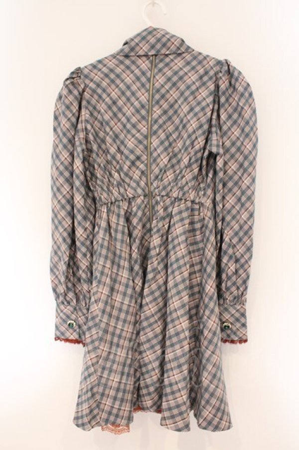 画像4: Swankiss / DC romanchec O/P　ワンピース F ブルーチェック O-26-03-24-074-CA-OP-OW-OS (4)