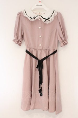 画像: Ank Rouge / はしごレース丸襟ワンピース M ピンク O-26-03-24-088-CA-OP-OW-OS