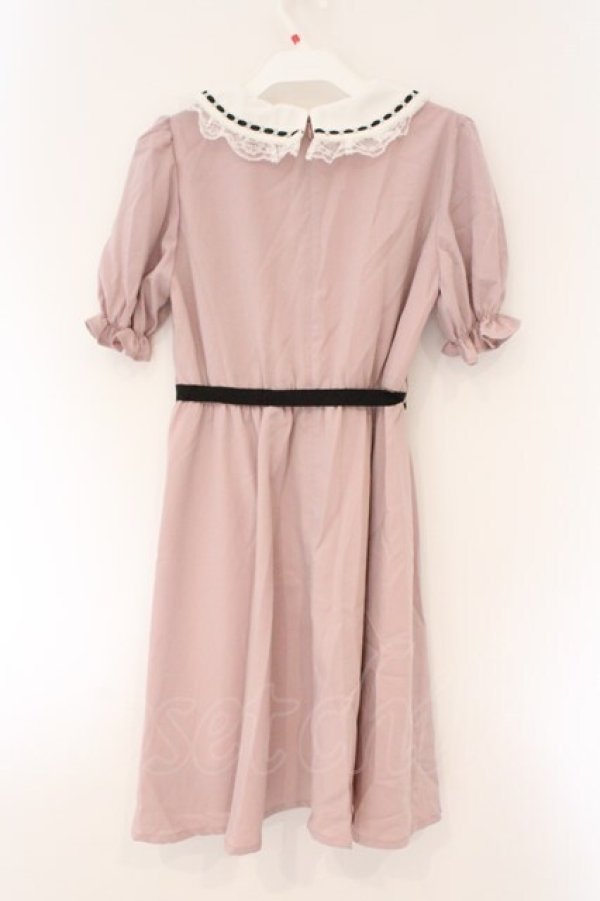 画像3: Ank Rouge / はしごレース丸襟ワンピース M ピンク O-26-03-24-088-CA-OP-OW-OS (3)