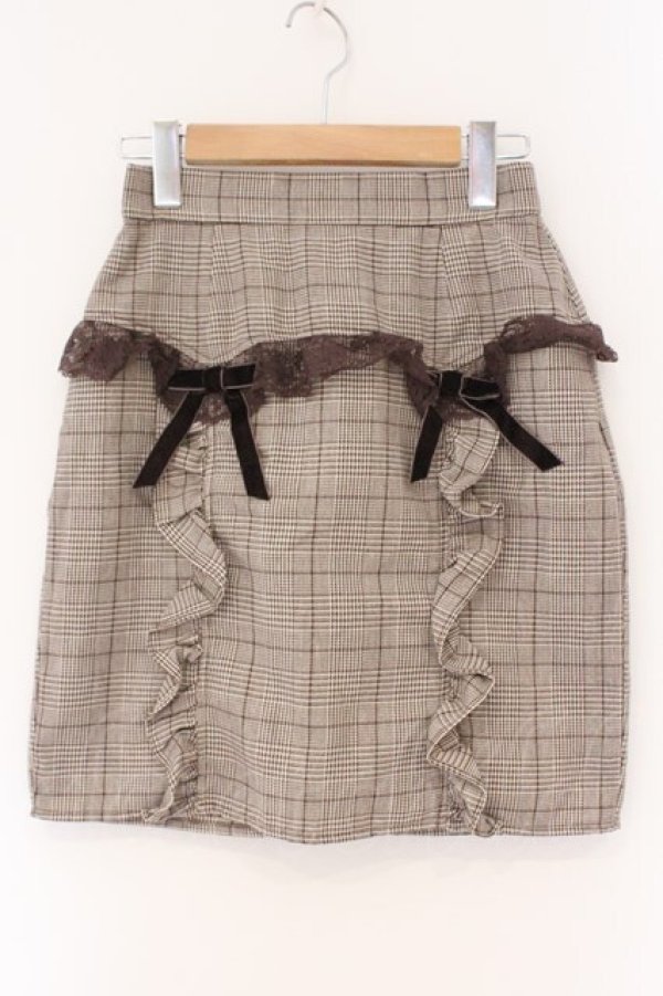 画像1: Ank Rouge / 2つリボンスカート M ブラウン O-26-03-24-089-CA-SK-OW-OS (1)