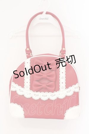 画像: Chalmiere / ガーリーリボンボストンバッグ  アカ O-26-03-24-008-0-BG-OW-OS