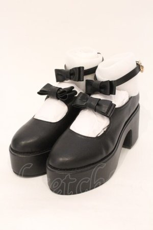 画像: Ank Rouge / ダブルリボンドーリーシューズ L クロ O-26-03-24-009-CA-SH-IG-OS