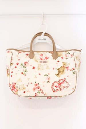 画像: PINK HOUSE / テディローズプリントキルティングバッグ  バニラ O-26-03-24-002-LO-BG-IG-OS