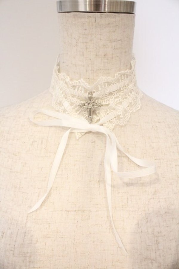 画像1: Moi-meme-Moitie / 燭台レース飾り  ホワイト O-26-03-24-016-MO-ZA-IG-OS (1)