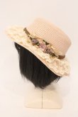 画像1: axes femme / 巻きバラレースカンカン帽  ピンク O-26-03-24-017-AX-AC-YM-OS (1)