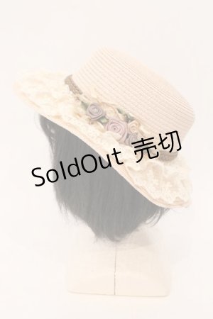 画像: axes femme / 巻きバラレースカンカン帽  ピンク O-26-03-24-017-AX-AC-YM-OS