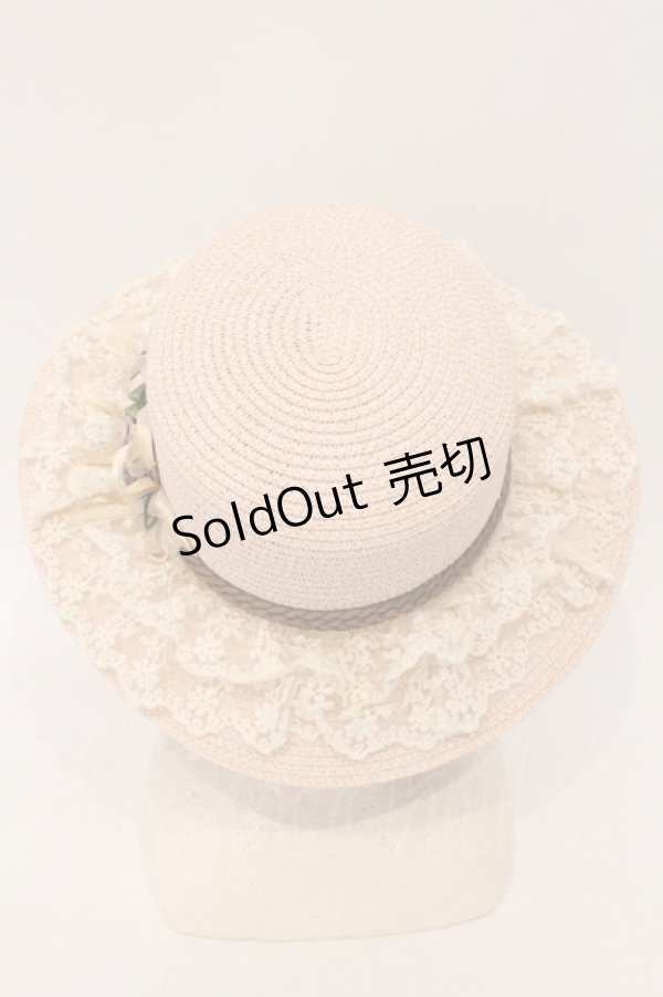 画像4: axes femme / 巻きバラレースカンカン帽  ピンク O-26-03-24-017-AX-AC-YM-OS (4)