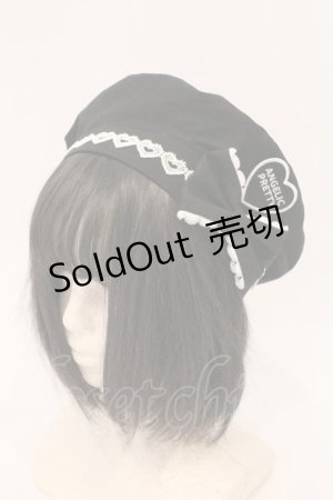 画像: Angelic Pretty / Heartワッペンベレー  クロ O-26-03-24-020-AP-AC-IG-OS