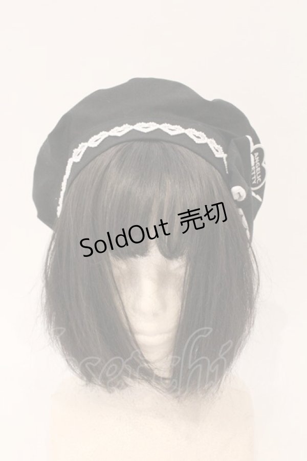 画像2: Angelic Pretty / Heartワッペンベレー  クロ O-26-03-24-020-AP-AC-IG-OS (2)