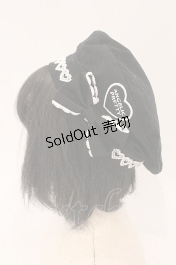 画像3: Angelic Pretty / Heartワッペンベレー  クロ O-26-03-24-020-AP-AC-IG-OS (3)