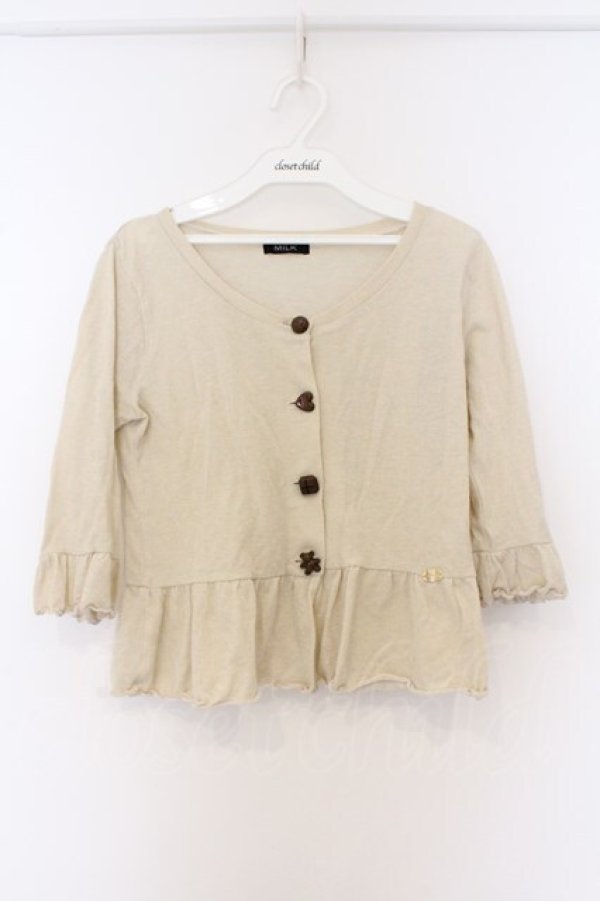 画像1: MILK / チョコボタンラメカーディガン  アイボリー3 O-26-03-25-039-ML-TO-IG-OS (1)