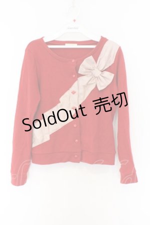 画像: MILK / Sash Ribbon Cardigan （サッシュリボンカーディガン）  アカ O-26-03-25-043-ML-TO-IG-OS