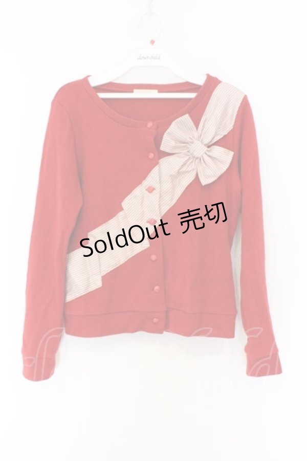 画像1: MILK / Sash Ribbon Cardigan （サッシュリボンカーディガン）  アカ O-26-03-25-043-ML-TO-IG-OS (1)