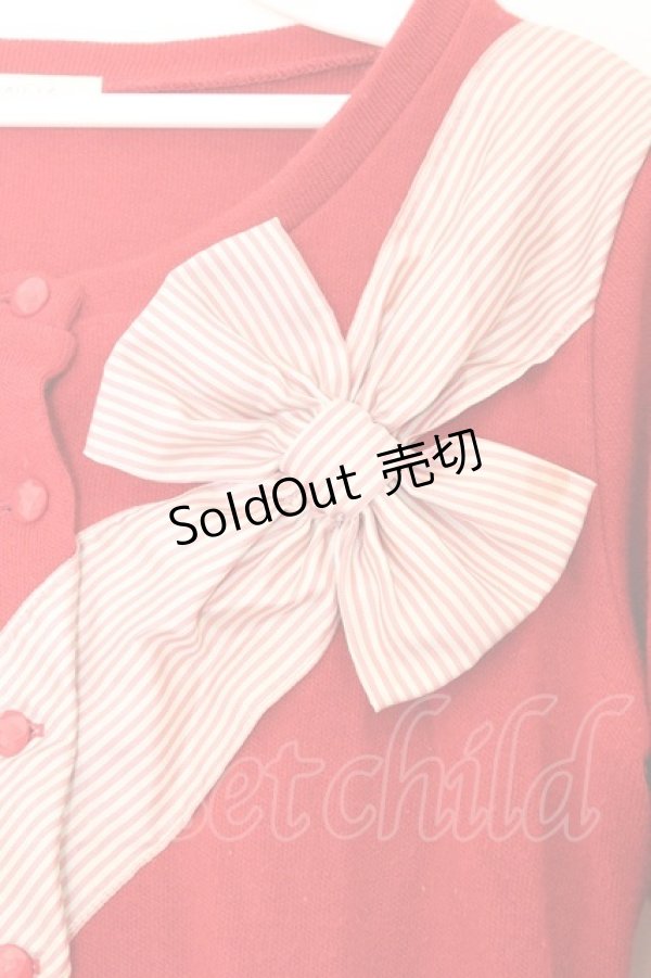 画像2: MILK / Sash Ribbon Cardigan （サッシュリボンカーディガン）  アカ O-26-03-25-043-ML-TO-IG-OS (2)