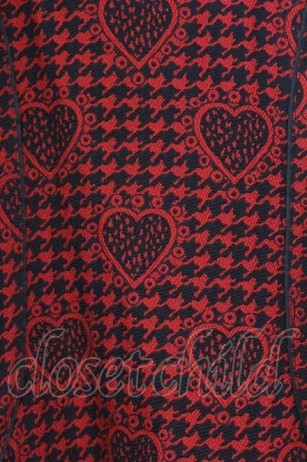 画像2: DOLLY GIRL / ハートジャガードジャンパースカート 1 アカ×クロ O-26-03-25-045-LO-OP-IG-OS (2)