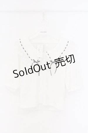 画像: DearMyLove / レースフリル襟上品リブカットソー M シロ O-26-03-25-046-EL-TO-OW-OS