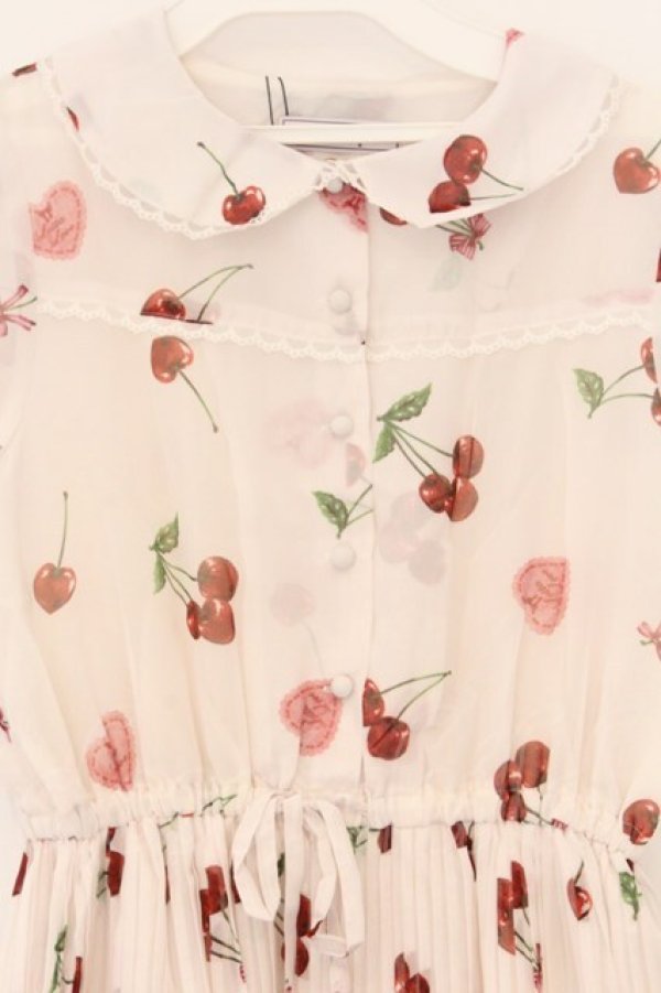 画像2: Ank Rouge / さくらんぼワンピース M シロ O-26-03-25-047-CA-OP-OW-OS (2)