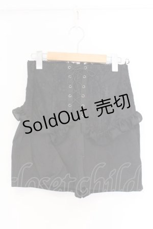 画像: mon lily / レースアップフリルショートパンツ L クロ O-26-03-25-049-LO-PA-OW-OS