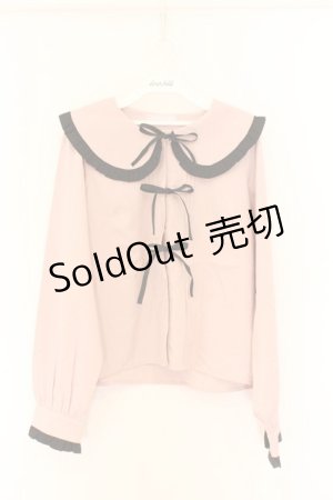 画像: Honey Cinnamon / バイカラーフリルブラウス F ピンク×クロ O-26-03-25-050-LO-BL-OW-OS