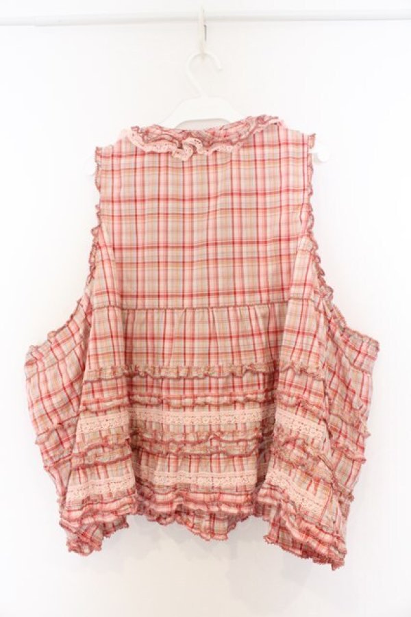 画像3: PINK HOUSE / フリル使いノースリーブブラウス【お直し有り】  ピンク O-26-03-25-051-LO-BL-IG-OS (3)