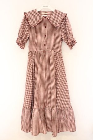 画像: m petit by misako / AM*ギンガムCHKワンピース S アカ O-26-03-25-052-LO-OP-OW-OS