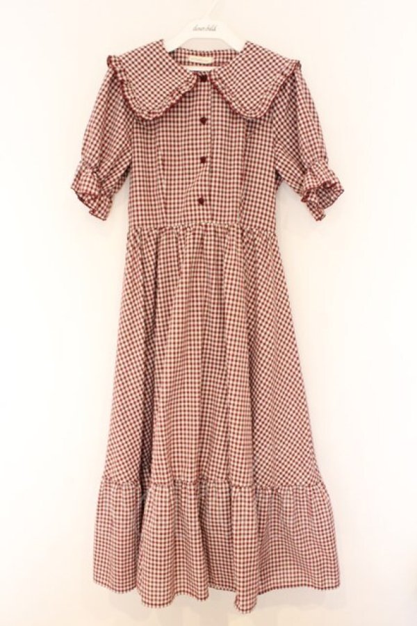 画像1: m petit by misako / AM*ギンガムCHKワンピース S アカ O-26-03-25-052-LO-OP-OW-OS (1)
