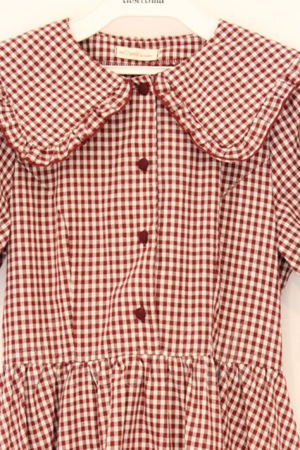 画像2: m petit by misako / AM*ギンガムCHKワンピース S アカ O-26-03-25-052-LO-OP-OW-OS (2)