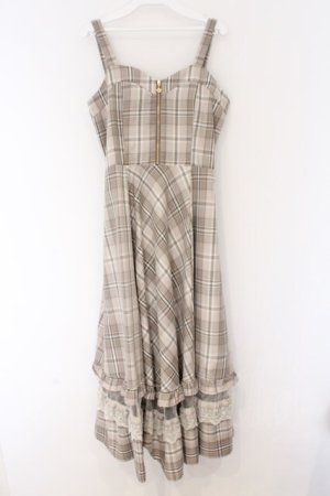 画像: axes femme / センタージップチェックジャンスカ F ベージュ O-26-03-25-053-AX-OP-OW-OS