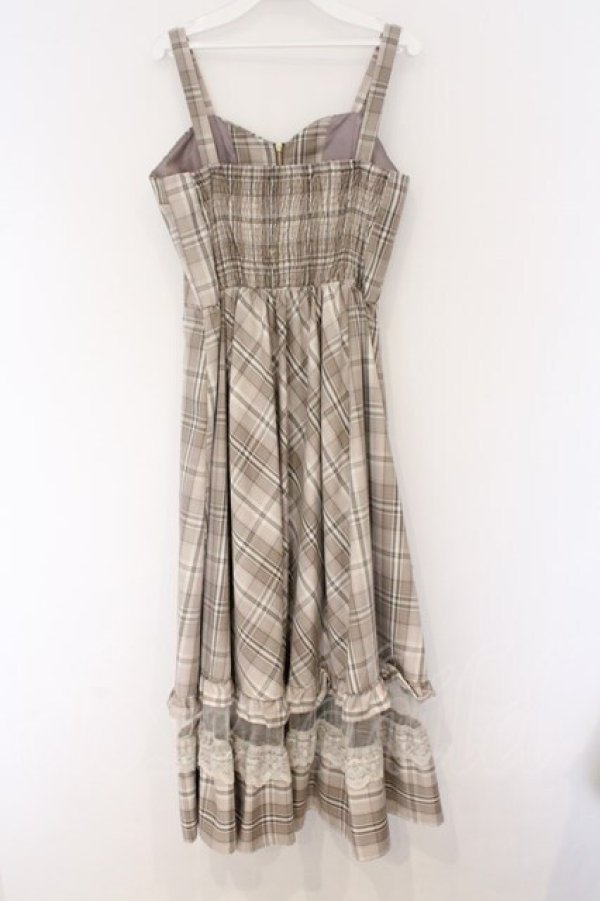 画像3: axes femme / センタージップチェックジャンスカ F ベージュ O-26-03-25-053-AX-OP-OW-OS (3)