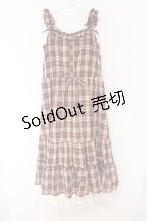 画像: axes femme / コットンレース使チェックワンピース M アカ O-26-03-25-054-AX-OP-OW-OS