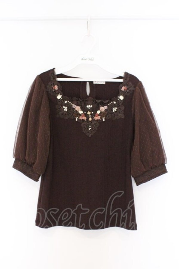 画像1: axes femme / ローズガーデンプルオーバー M ブラウン O-26-03-25-056-AX-TO-OW-OS (1)