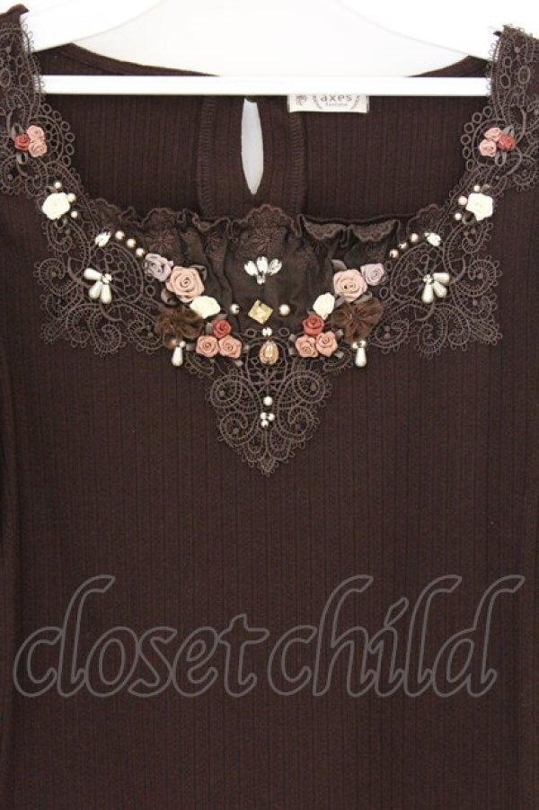 画像2: axes femme / ローズガーデンプルオーバー M ブラウン O-26-03-25-056-AX-TO-OW-OS (2)