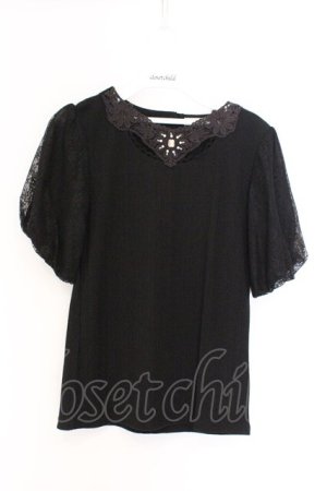 画像: axes femme / レース袖プルオーバー M クロ O-26-03-25-057-AX-TO-OW-OS