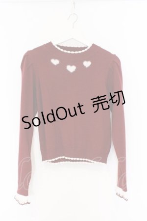 画像: axes femme / ハートジャカードニットプルオーバー F アカ O-26-03-25-060-AX-TO-OW-OS