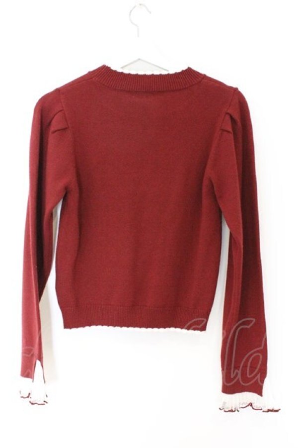 画像3: axes femme / ハートジャカードニットプルオーバー F アカ O-26-03-25-060-AX-TO-OW-OS (3)