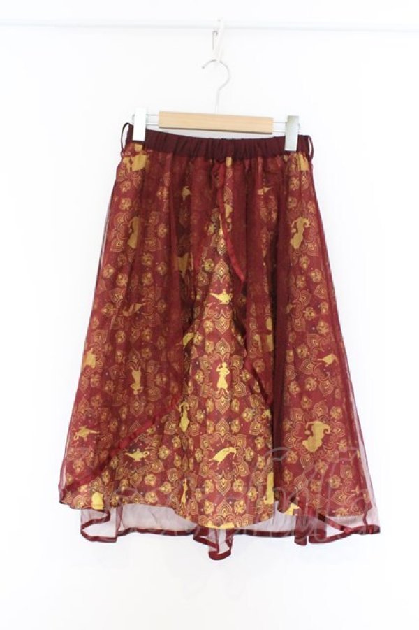 画像1: axes femme POETIQUE / Disneyアラジンスカート M エンジ O-26-03-25-008-AX-SK-YM-OS (1)