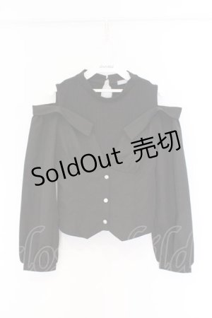 画像: axes femme POETIQUE / フェイクレイヤードオフショルトップス M クロ O-26-03-25-012-AX-TO-YM-OS