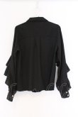 画像3: axes femme POETIQUE / チェーンネックフリルブラウス M クロ O-26-03-25-014-AX-BL-YM-OS (3)