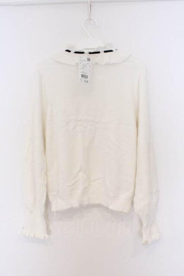 画像3: axes femme / ヨークフリルニット F シロ O-26-03-25-015-AX-TO-YM-OS (3)