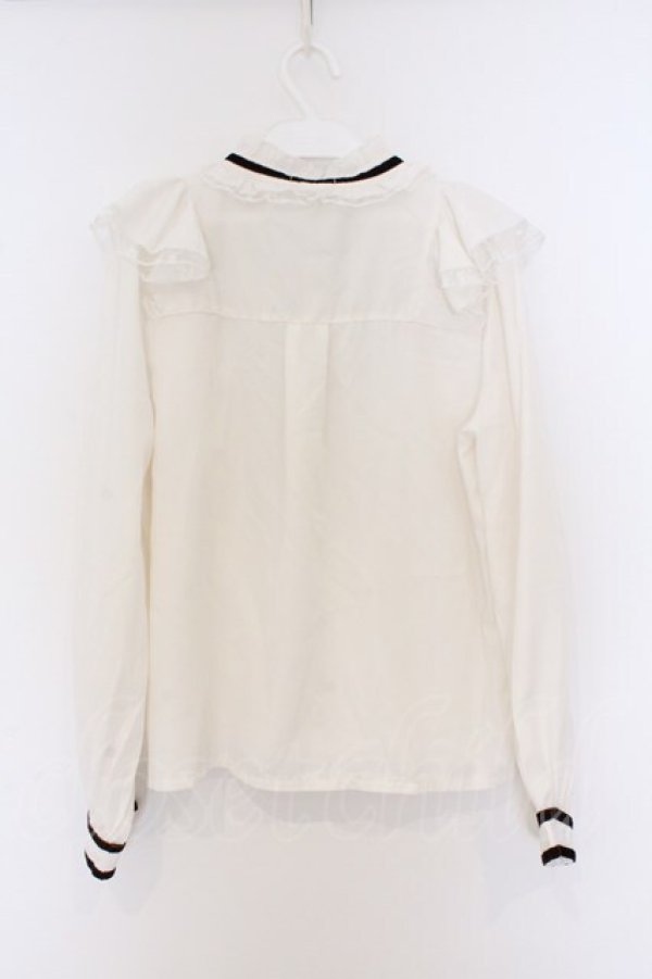 画像3: axes femme / リボンタックブラウス M ブラウンｘシロ O-26-03-25-017-AX-BL-YM-OS (3)