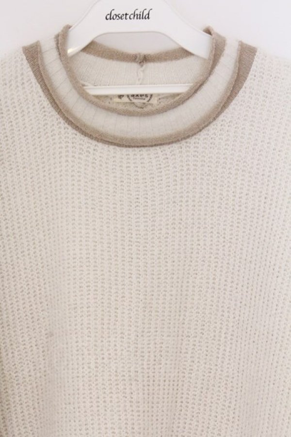 画像2: axes femme / バイカラーボトルネックニット F オフシロ O-26-03-25-018-AX-TO-IG-OS (2)