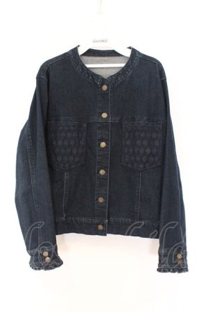 画像: axes femme / ノーカラージャケット L インディゴ O-26-03-25-020-AX-JA-IG-OS