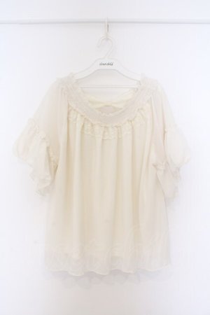 画像: axes femme / バックシャンエスパンディプルオーバー M シロ O-26-03-25-021-AX-TO-IG-OS