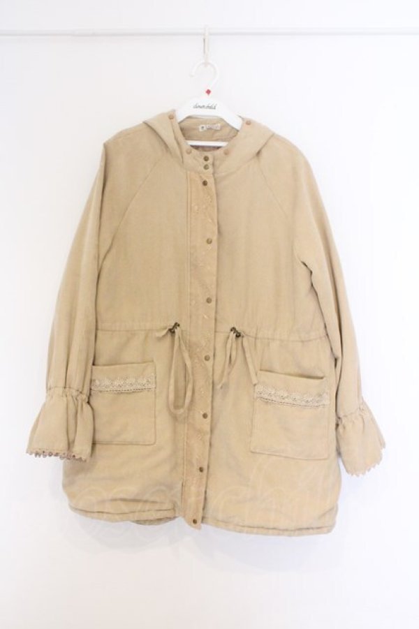 画像1: axes femme / フード付ミドル丈モッズコート L ベージュ O-26-03-25-022-AX-CO-IG-OS (1)