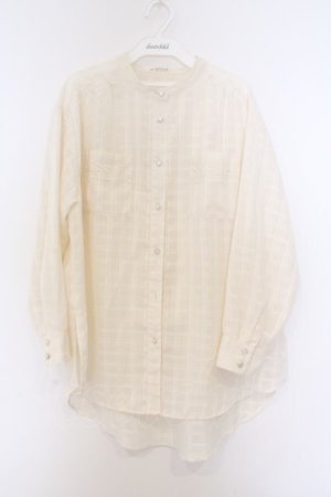 画像: axes femme / シアーチェックロングシャツ M アイボリー O-26-03-25-024-AX-BL-IG-OS