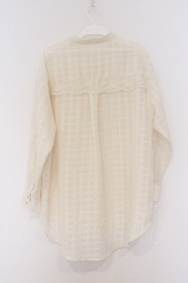 画像3: axes femme / シアーチェックロングシャツ M アイボリー O-26-03-25-024-AX-BL-IG-OS (3)